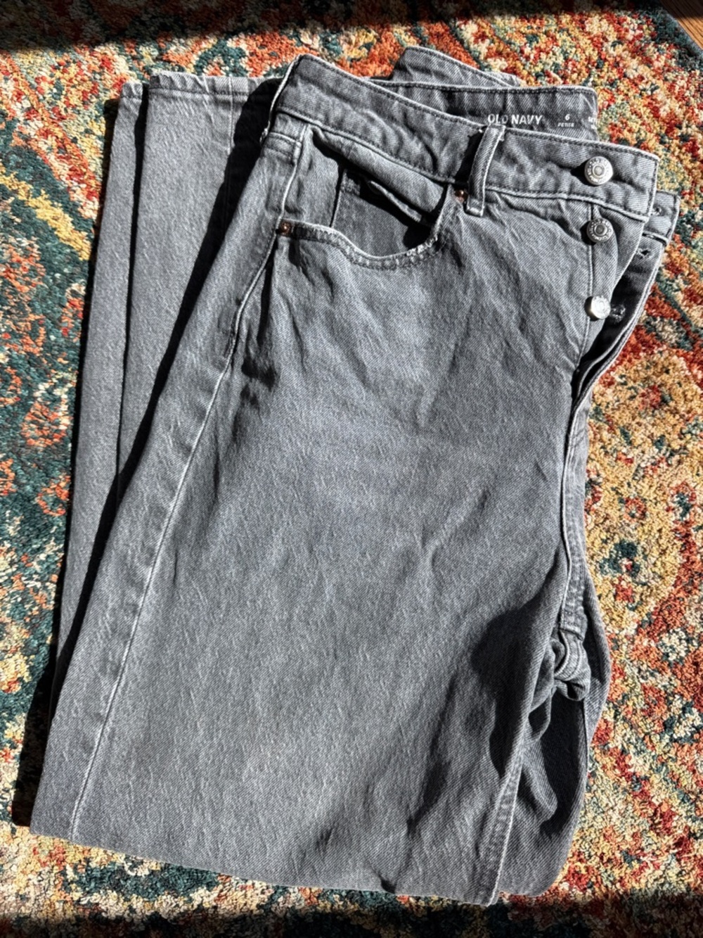 Old Navy Sky-Hi Wide Leg Button-Fly Jeans